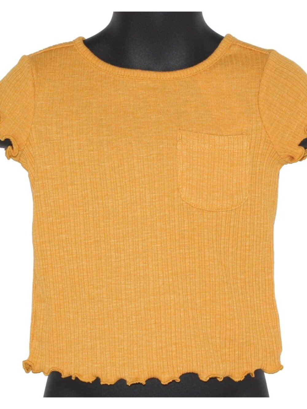 Old Navy Baby Girls' Rib-Knit Lettuce-Edge Pocketed Short-Sleeve Tee